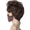 Peluca de Halloween con tupé marrón rizado y peludo para