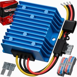 240W 20A 12v Golf Cart Regulator Reducer Transformer with Fuse 48V/36V to 12V DC-DC Step Down Voltage Converter, Waterproof Power Supply Module with Fuse, Blue