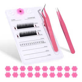 ATOMUS White Extension Pallet Lash Tray Kit for Lash Extension Lash 2 Pieces Tweezers 100 Pieces Glue Holder Acrylic Lash Strip Pallet Holder Magnetic Eyelash Extension Pallet Tray Tools