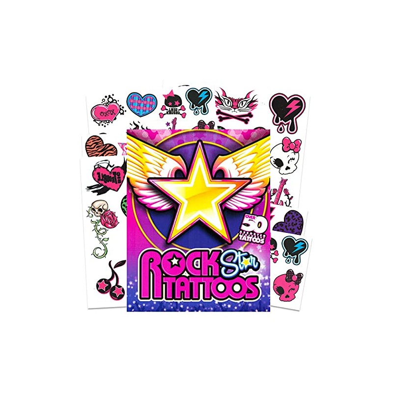 Savvi Rocker Rock Star Tattoos for Girls ~ 50 Temporary