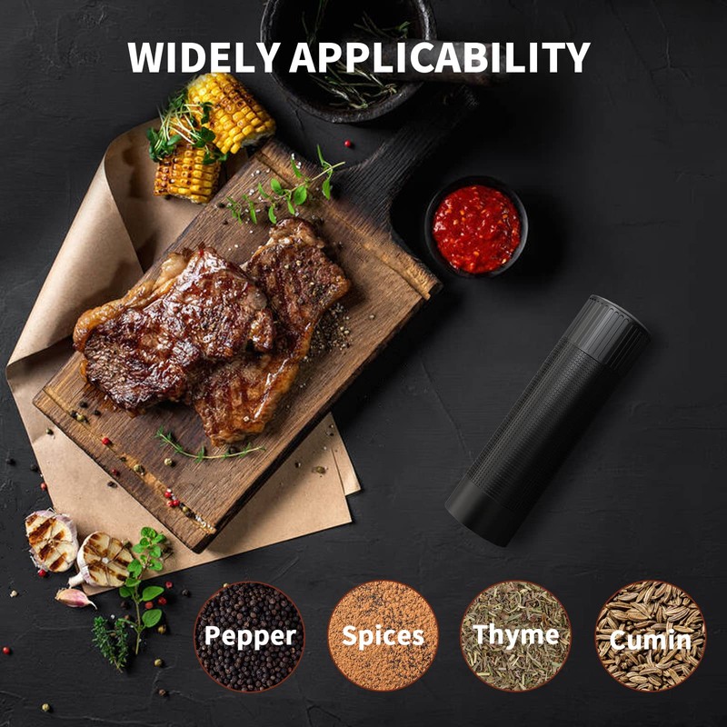 WhiteRhino Professional Pepper Grinder Mill with Top Button Lock,Heavy Duty
