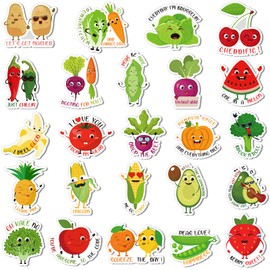 Kanayu 24 Pcs Funny Fridge Magnets Fun Veggie and Fruit Puns Cute Vegetable Fruit Magnets for Fridge Magnetic Cute Refrigerator Magnets for Office Kitchen
