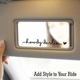 3 x Howdy Darlin Sticker, Rear View Mirror Decal, Car Mirror Sticker, Car Positive Affirmations Sticker, Car Sticker, Window Decal, Western Sticker, 3.5” (Black)