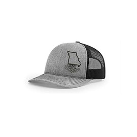 WYR Clothing - Snapback Hat with Wyoming Roots Design, Stylish Hats for Men and Women, Polyester Cotton Baseball Cap with Mesh Back, Six-Panel Trucker Hats, Universal Size, Heather & Black Mesh