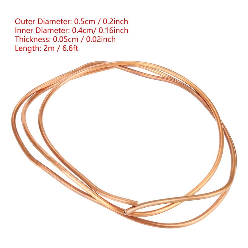 Copper Tube, 2m T2 Soft Copper Coil Tube Pipe, ID