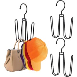 Ginyoyo 2 Pack Black Hat Organizer for Closet, Hat Organizer for Baseball Caps