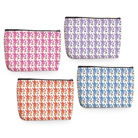 4 Pieces Preppy Stuff Preppy Makeup Bag Preppy Gifts for Women Teen Girls Monkey Lover Friend Bestie Sister Niece Birthday Christmas Friendship Gifts Cosmetic Bag Travel Pouch Preppy Bag