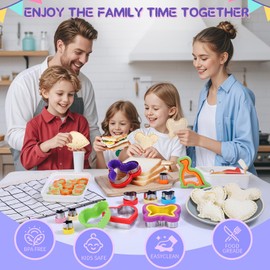 30 Pcs Sandwich Cutter and Sealer Set,Uncrustable Sandwich Cutter,Sandwich Cutters for Kids Lunch, Decruster Sandwich Maker,Vegetable Cutter Shapes,Bread Cookie Cutters for Kids Lunchbox and Bento Box