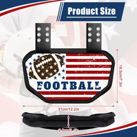 Liliful Football Back Plate Lower Back Pads for Football Players with High Impact Foam Backing Adult Backplate Football for Fall Sports Shoulder Pads Adult Rear Protector (Football)