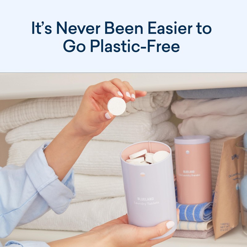 BLUELAND Laundry Detergent Tablets 60 Count, Plastic-Free Alternative to Pods,