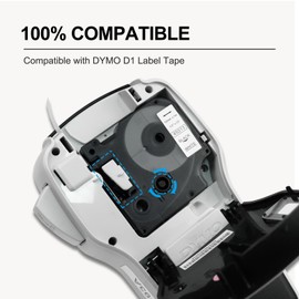 6 Pack Compatible Dymo Label Maker Refills, Replace for 1/2" Dymo D1 Label Tape 45013 45010 45016 45017 45018 45019 Label Maker Tape for DYMO LabelManager 160 280 PnP 360D 210D 420P Label Maker