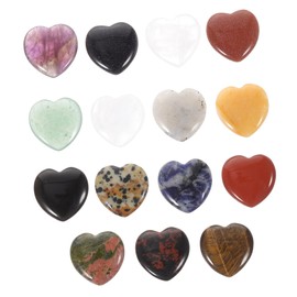 Ipetboom 5sets 15pcs Heart Crystals Natural Stone Decoration Irregular Gemstones for Home Decor Photo Styling Mixed Style Safe Durable Unique Present 15pcs*5