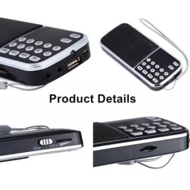 PLUS AM FM Portable Pocket Radio Music Player Support Micro SD/TF Card USB Slot  - Black
