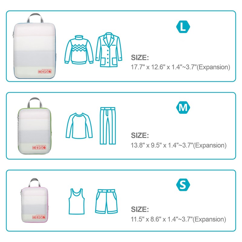 Cambond Compression Packing Cubes for Travel Women - 4 Pack