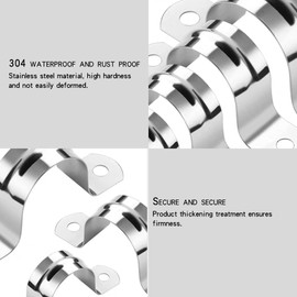 Leliafleury 10pcs 65mm Pipe Strap Clamps 304 Stainless Steel Pipe Clips Saddle Clips for Gas Water Tube Hose