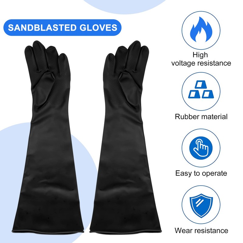 Tagtight Rubber Sandblasting Gloves, Sand Blasting Gloves for Sandblasting Cabin,