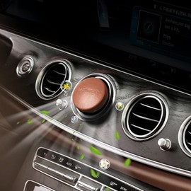 Dapucarin Car Air Freshener Vent Clip Fragrance Long Lasting Auto Odor Eliminator - Made with Natural Plant Extracts - Mocha Brown Leather Diffuser with 2 Pieces Blue Moment Scent Refills