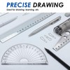 Protractor Set 3pcs,180° Clear Plastic Angle Measurement Tool,for Students, Teachers,