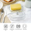7 inch Glass Butter Dish with Lid, Clear Covered Butter