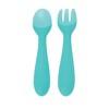 Nuby Silicone Easy Grip Fork & Spoon Set, 12+m in