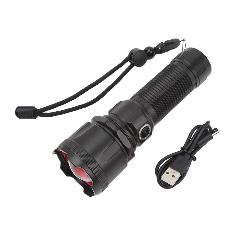 Telescopic Focus Flashlight XHP160 LED Super Bright Flashlight for Camping