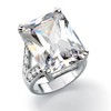 PalmBeach Platinum-Plated Emerald Cut Cubic Zirconia Split Shank Bridge Engagement