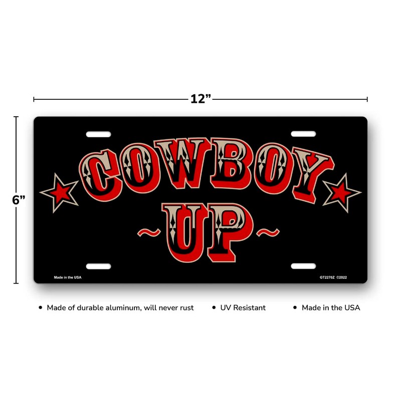 Cowboy Up License Plate