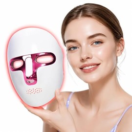 Máscara de luz roja de 7 colores para cara, líneas finas, 7-1 colores LED máscara facial para el cuidado de la piel, portátil y recargable | Cordless 