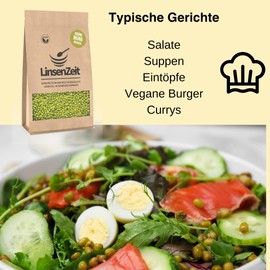 LinsenZeit - Green Mung Beans 600 g - Mung Beans - Natural and Unpeeled Mung Beans - Vegan, No Additives & Premium Quality