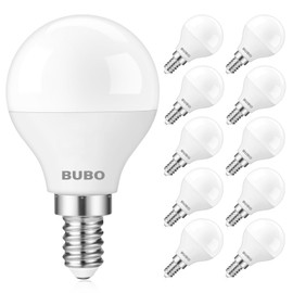 BUBO Ceiling Fan Light Bulbs, E12 LED Bulb 60W Equivalent, Small Base LED Light Bulbs 4000K Cool White, A15 Ceiling Fan Bulbs 120V, Candelabra Base LED Light Bulb 5.5W, 650LM, Non-Dimmable, 10 Pack