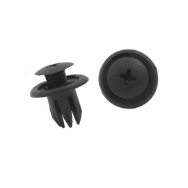 A ABSOPRO Rivet Panel Clip Screw Cap 10 mm Plastic Black Pack of 50