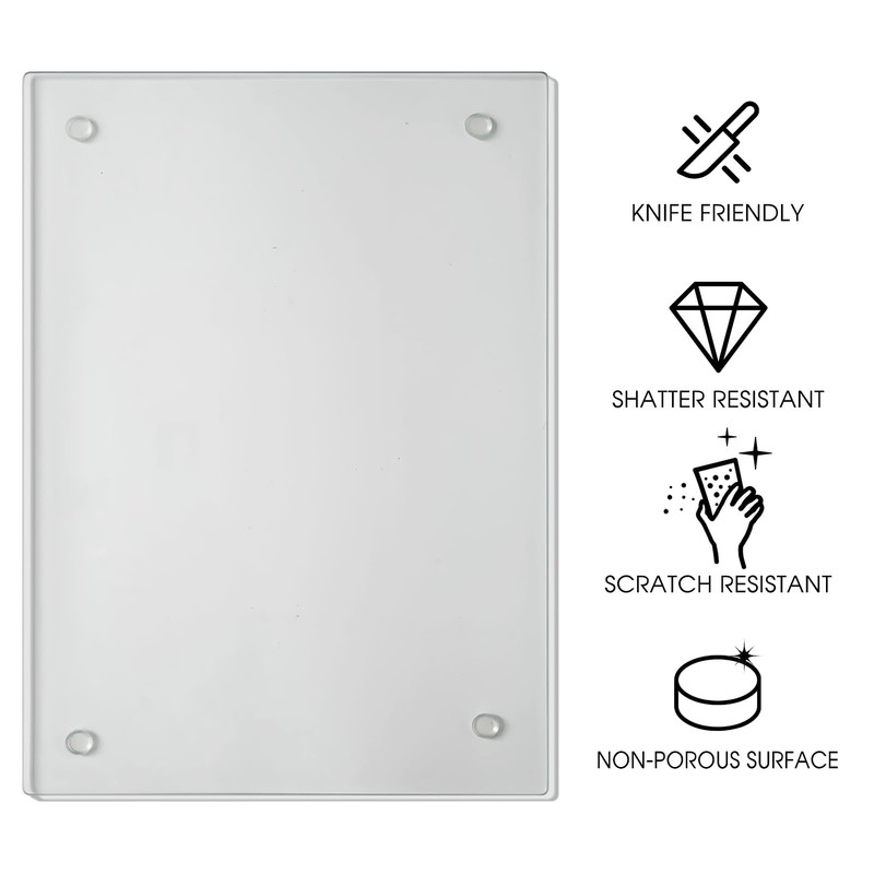 JAMBALAY 20"x16" Tempered Glass Cutting Board for Kitchen, Large Glass