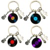 IFUDE 4 Pieces Funny Guitar Record Microphone Note Keyrings Pendant
