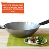 IMUSA USA Natural Wok with Triangle Handle 14-Inch, Silver