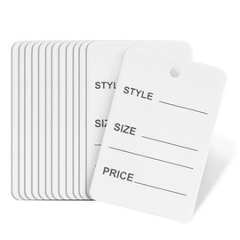 Perco White Unstrung Marking Price Tags Size 32 * 48mm Pack of 1000 Paper Clothing Tag