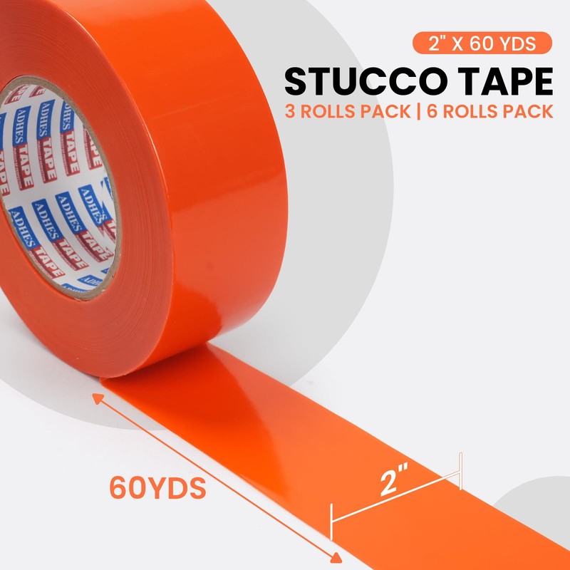 ADHES Stucco Tape, 2 Inch x 60 Yards, 7-Day UV