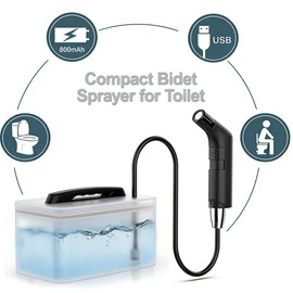 COSWE Portable Travel Bidet Electric Rechargeable Handheld Personal Bidet Sprayer for Hygiene Cleaning for Toilet with 2.3 liters Water container (Black), LIUW_JP2201