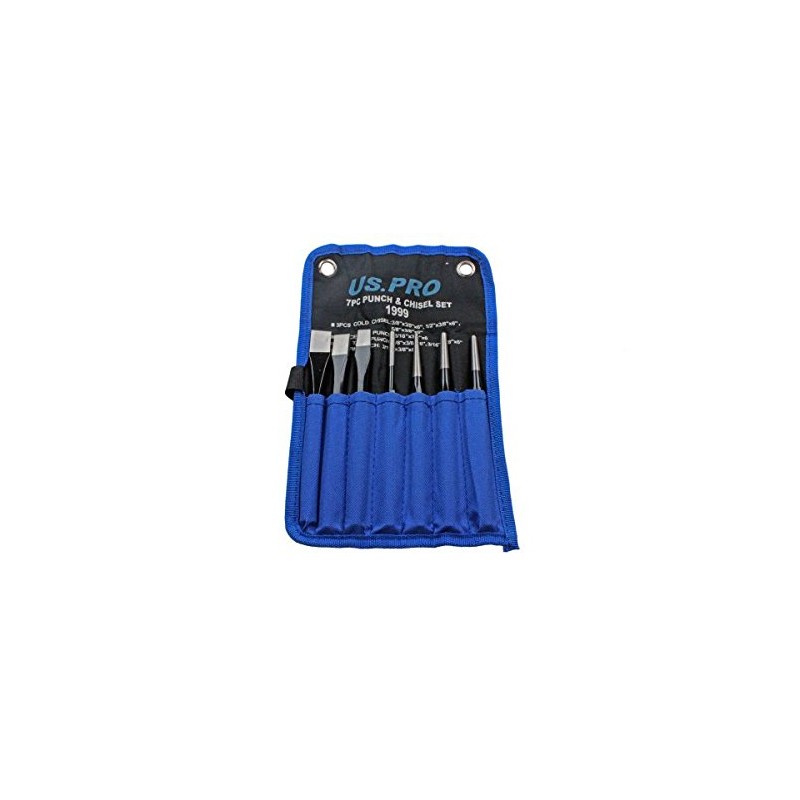 US PRO 7pc Punch and Chisel Set Pin Punch/Cold Chisels