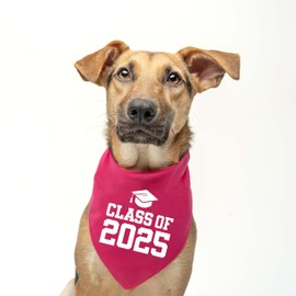 Class of 2025 Dog Bandana | 100% Cotton Triangle | School Graduation Ceremony Party | Mom Dad Graduating Prop | 644 Black, One Size