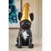 Frenchie Gnome - Black Frenchie Statue with Gold Hat |