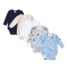 TupTam Baby Boys’ Long-Sleeved Bodysuit, Plain Colours, Pack of 5