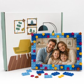 Eloxomer DIY Colorful Photo Frame, 4 x 6 Inch Building Block Picture Display for Desk or Wall, Fun Room Decor, Creative Birthday & Holiday Gift