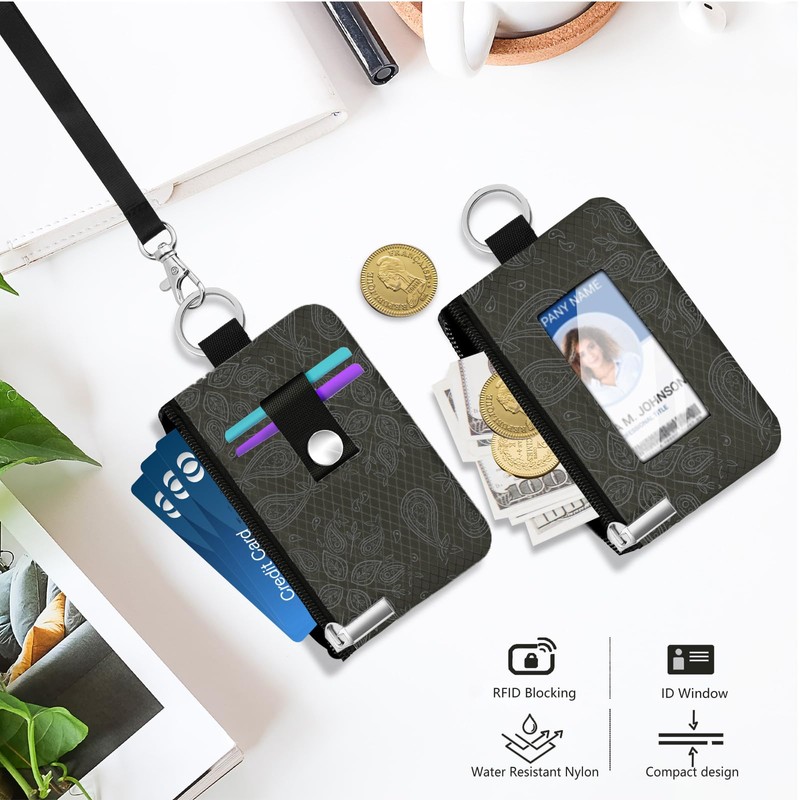 CCUMI Wallet for Women Mini Zip Card Case with Clear