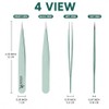 Pointed Tweezers for Eyebrow, Ingrown Hair, Splinter, Blackhead & Tick