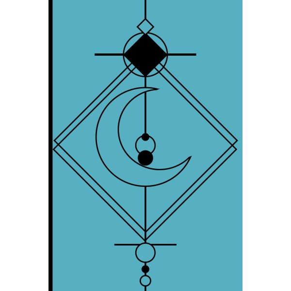 Crescent Mystic Moon Minimalist Journal/Notebook Blue: Wide Ruled Lined Paper,