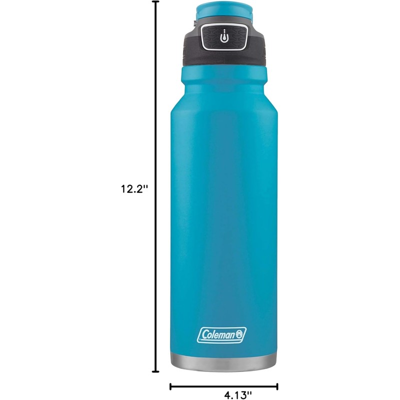 Coleman FreeFlow AUTOSEAL Stainless Steel Water Bottle, 40oz., Caribbean Sea