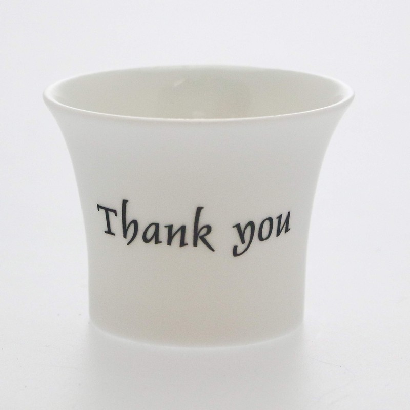 Red Poppies Bone China Tea Light Holder - Thank You