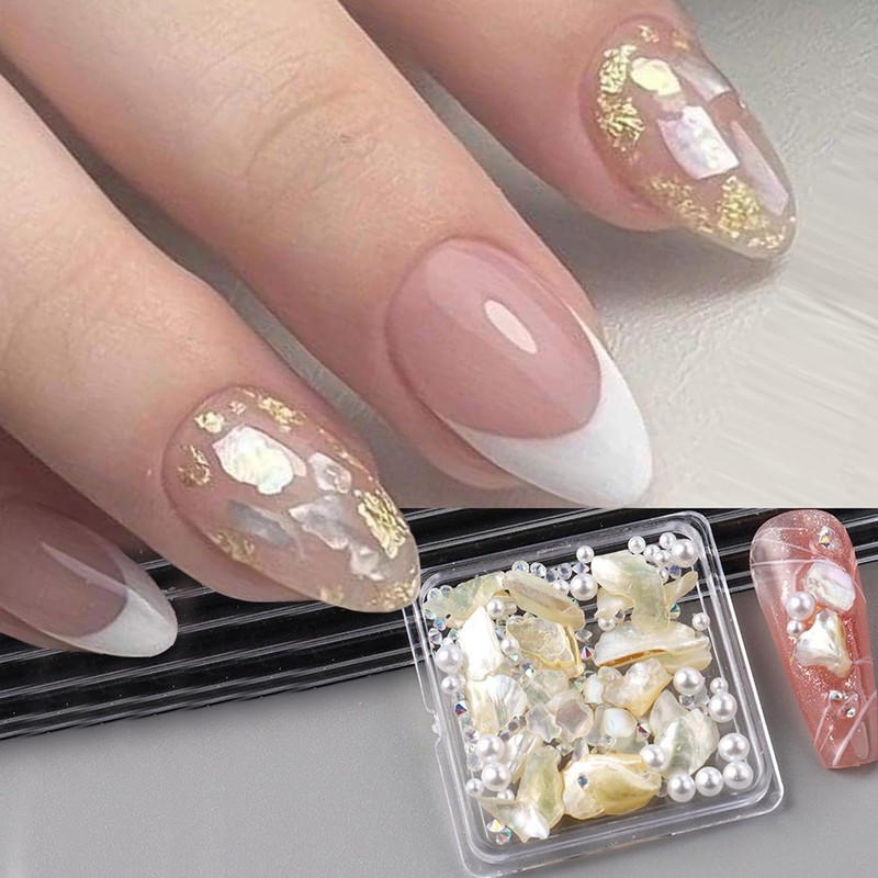 Auroras Shell Nail Art Glitter Flakes,1Box Shimmer Aurora Irregular Natural