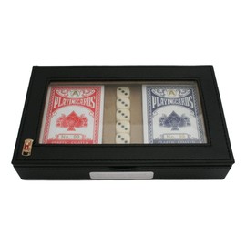 Gamekeepers Cottage gifts Post Box Playing Cards and 5 Dice in Black PU Case Poker Gift With Free Engraving 287 BL