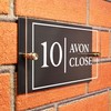 Badgemaster Layered Glass Effect Modern Anthracite Acrylic House Number Sign